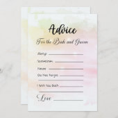 オレンジ色の星の花嫁と花婿のためのアドバイス 招待状 (正面/裏面)