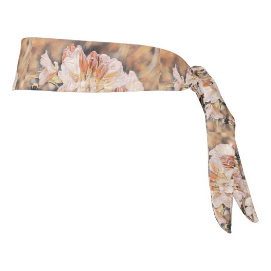 オレンジ色の春アゼアの花を持つ枝 タイヘッドバンド (回転90)