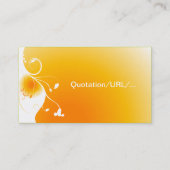 オレンジ色の晴れた日の出の白い花 名刺 (裏面)