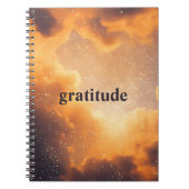 オレンジ色の曇り美学の感謝ジャーナル ノートブック (正面)