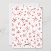 オレンジ色の曲線フレームスノーフレーク写真 シーズンカード (裏面)