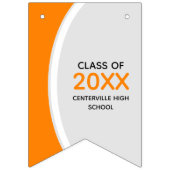 オレンジ色の曲線フレーム写真卒業 バンティングフラッグ (第1の旗)