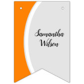 オレンジ色の曲線フレーム写真卒業 バンティングフラッグ (第3の旗)