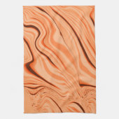 オレンジ色の曲線状の茶色の円柱の濃淡 キッチンタオル (縦)