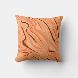 オレンジ色の曲線状の茶色の円柱の濃淡 クッション