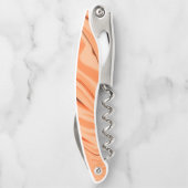 オレンジ色の曲線状の茶色の円柱の濃淡 ソムリエナイフ (裏面)