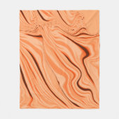 オレンジ色の曲線状の茶色の円柱の濃淡 フリースブランケット (正面)