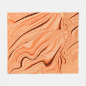 オレンジ色の曲線状の茶色の円柱の濃淡 フリースブランケット (正面(横))