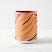 オレンジ色の曲線状の茶色の円柱の濃淡 マグカップ (中央)