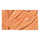 オレンジ色の曲線状の茶色の円柱の濃淡 枕カバー (裏面-左)