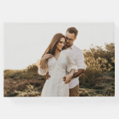 オレンジ色の書道写真結婚の焼け ゲストブック (裏面)