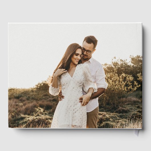 オレンジ色の書道写真結婚の焼け ゲストブック (裏面)