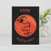 オレンジ色の月と魔女とコウモリのトリックオアトリート 招待状 (スタンド正面)
