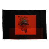 オレンジ色の月の風景の枕カバー 枕カバー (裏面-右)