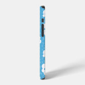 オレンジ色の有機化学分子パターン iPhoneケース (左側面)