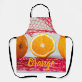 オレンジ色の果実でビーガンとベゲアトリア エプロン (正面)