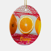 オレンジ色の果実でビーガンとベゲアトリア セラミックオーナメント (右)