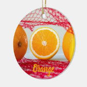 オレンジ色の果実でビーガンとベゲアトリア セラミックオーナメント (左)