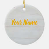 オレンジ色の果実でビーガンとベゲアトリア セラミックオーナメント (裏面)