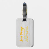 オレンジ色の果実でビーガンとベゲアトリア ラゲッジタグ (裏面縦)