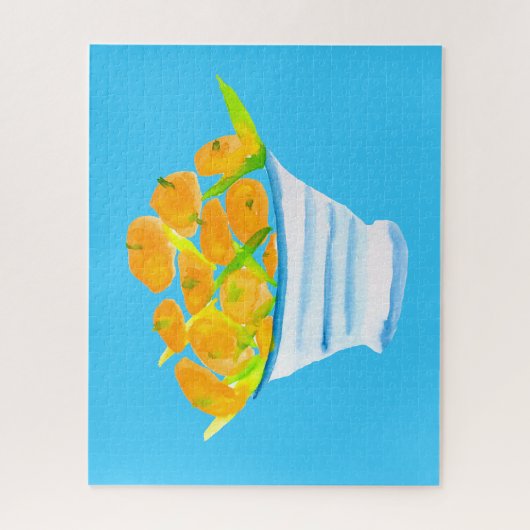 オレンジ色の果実水色の果実 ジグソーパズル (縦)