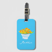 オレンジ色の果実水色の果実 ラゲッジタグ (正面縦)