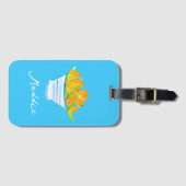 オレンジ色の果実水色の果実 ラゲッジタグ (正面横)