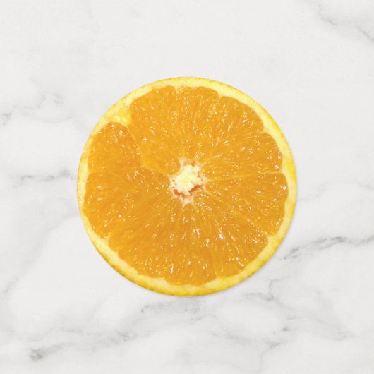 オレンジ色の果実生スライス コンフェッティ (スモール正面)