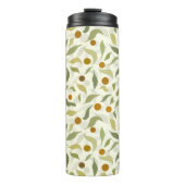 オレンジ色の果実葉とクリームのパターン。 タンブラー (正面)