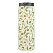 オレンジ色の果実葉とクリームのパターン。 タンブラー (裏面)