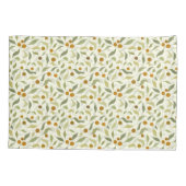 オレンジ色の果実葉とクリームのパターン。 枕カバー (裏面)