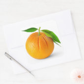 オレンジ色の果実葉一つ スクエアシール (封筒)