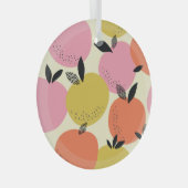 オレンジ色の果実、シームレスな夏のパターン。 ガラスオーナメント (正面右)