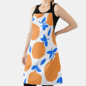 オレンジ色の果実：絶妙な青の曲がったパターン。 エプロン (インサイチュ)