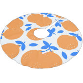 オレンジ色の果実:絶妙な青の曲がったパターン。 ブラッシュドポリエステルツリースカート (アングル)