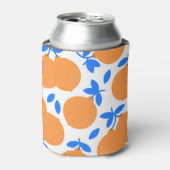 オレンジ色の果実：絶妙な青の曲がったパターン。 缶クーラー (缶正面)