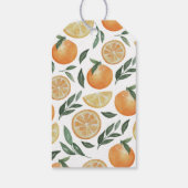 オレンジ色の柑橘の木の赤ちゃん歓迎会感謝祭。エレガントなオレンジ ギフトタグ (裏面)