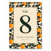 オレンジ色の柑橘類の果物 テーブルナンバー (裏面)