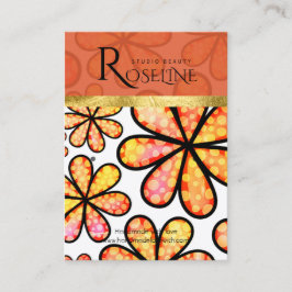 オレンジ色の柔らかい花のジュエリーディスプレイ 名刺