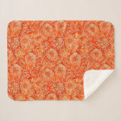 オレンジ色の柔らかい花 シェルパブランケット (正面(横))