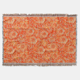 オレンジ色の柔らかい花 スローブランケット