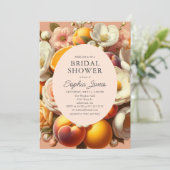 オレンジ色の柔らかな花が咲く ピンクの別荘へのお誘い 招待状 (スタンド正面)