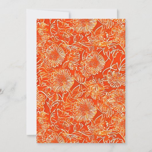オレンジ色の柔らかな花 招待状 (正面)