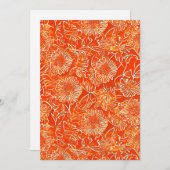 オレンジ色の柔らかな花 招待状 (正面/裏面)