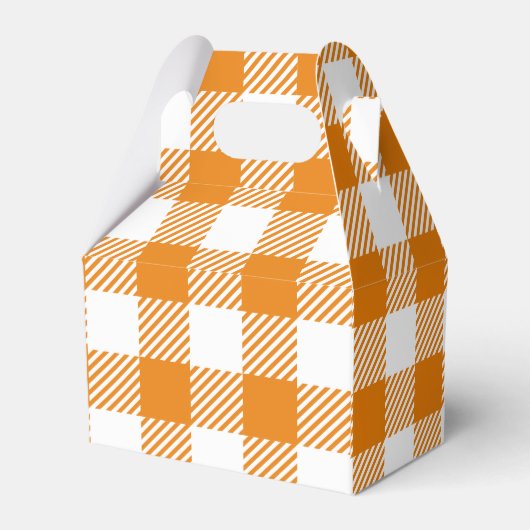 オレンジ色の格子柄のフクロウ – Happy Thanksgiving フェイバーボックス (裏面サイド)