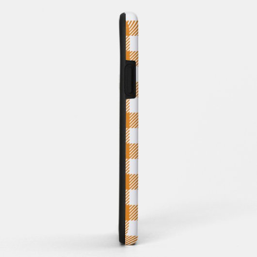 オレンジ色の格子柄のフクロウ – Happy Thanksgiving Case-Mate iPhoneケース (裏面/右)