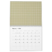 オレンジ色の格子模様市松模様に カレンダー (2月 2026)