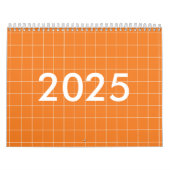 オレンジ色の格子模様市松模様に カレンダー (カバー)