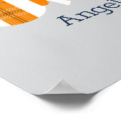 オレンジ色の格子状ラトル鉱夫ベビー写真ポスター ポスター (角)