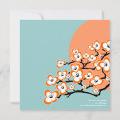 オレンジ色の桜の花のブライズシャワー招待状 招待状 (裏面)